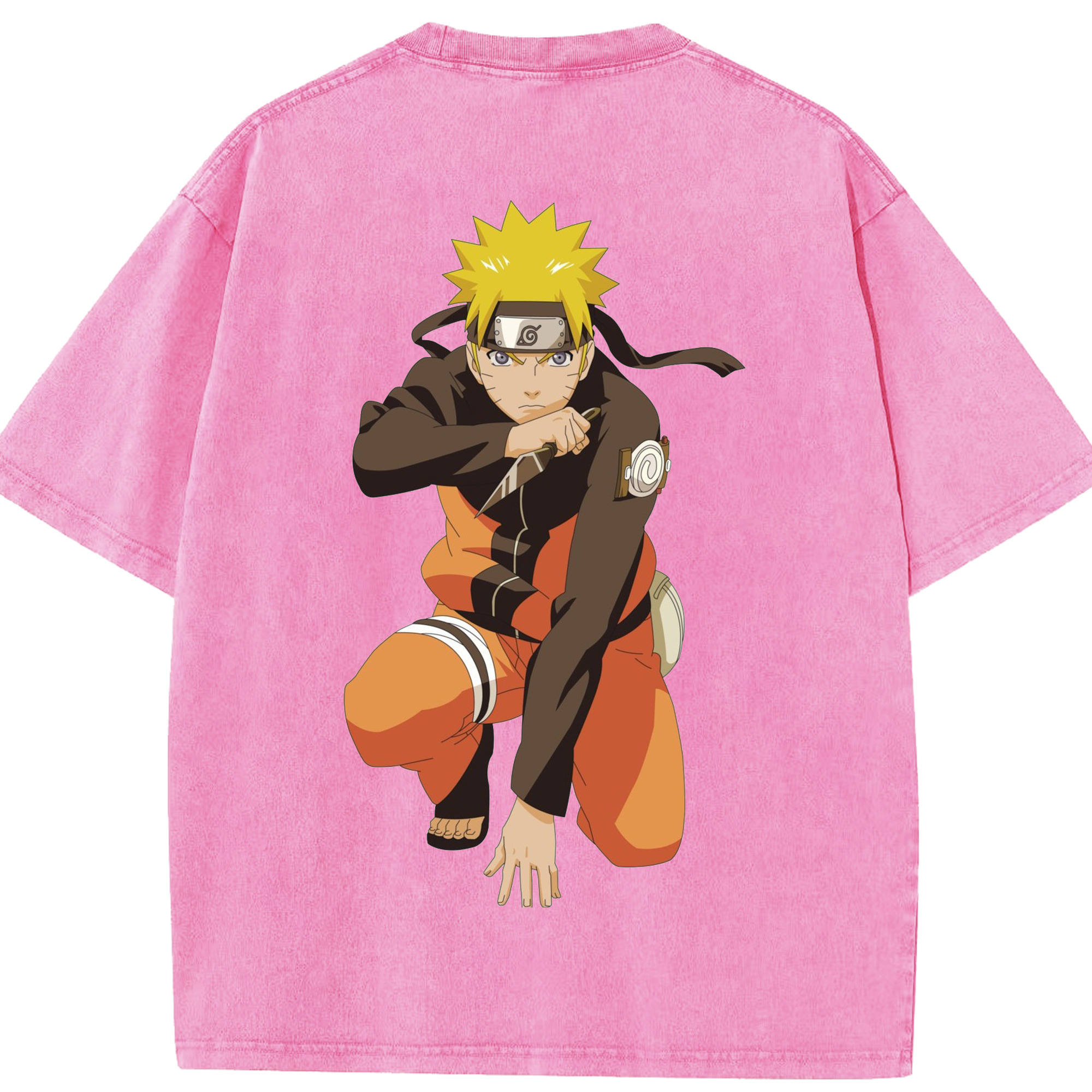 （画像用） NARUTO -ナルト- うずまき ナルト Uzumaki Naruto 綿100% ヴィンテージ風 半袖Tシャツ（背面プリント）